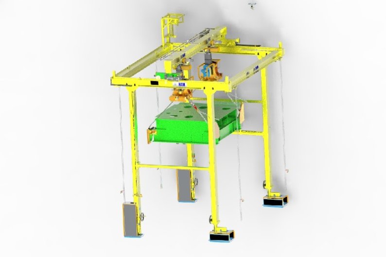 Mobile System with Crane for Component Transport
