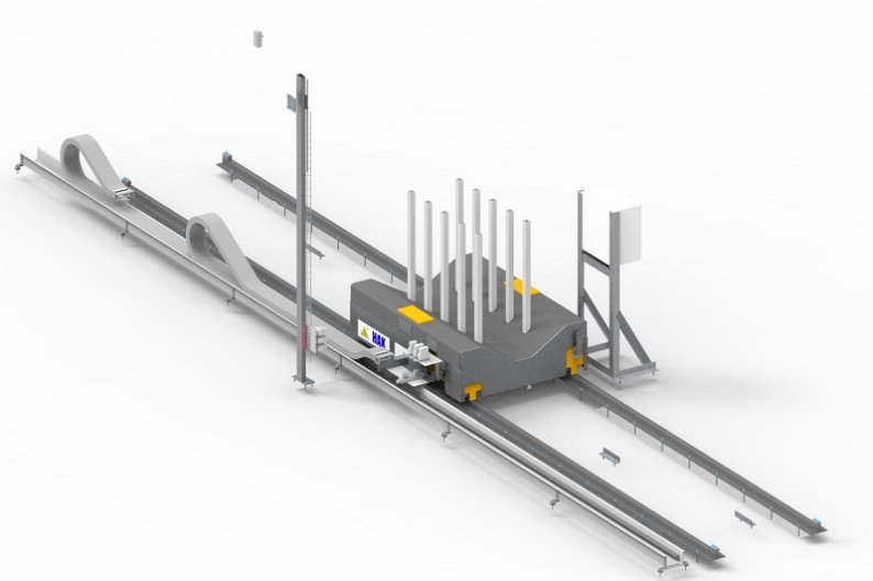 System do poziomego transportu kręgów stalowych