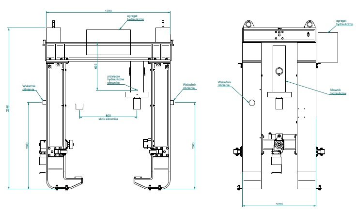 Hydraulic Press for Straightening Long Elements