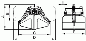 Czerpak elektrohydrauliczny dwułupinowy C2H-1,1