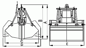 Czerpak elektrohydrauliczny dwułupinowy CV2-1,1