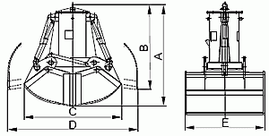 Czerpak elektrohydrauliczny dwułupinowy C2-1,8
