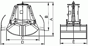 Czerpak elektrohydrauliczny dwułupinowy C2-2,8