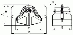 Czerpak elektrohydrauliczny dwułupinowy C2H-2,8