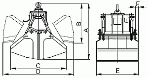 Czerpak elektrohydrauliczny dwułupinowy C4-2,8