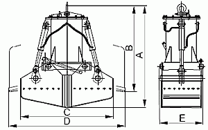 Czerpak elektrohydrauliczny dwułupinowy - amfibia C2A-2,8