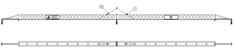 Special lifting beam for rail transport