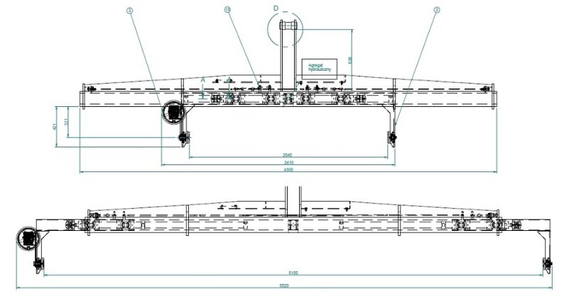 Trawersa do transportu pakietów elementów prostopadłościennych