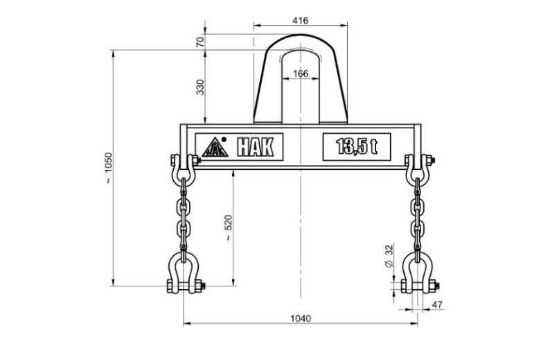 TRH lifting beam with slings