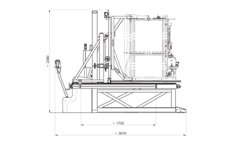 Wózek elektryczny podnośnikowy do montażu bioreaktora Q=450kg