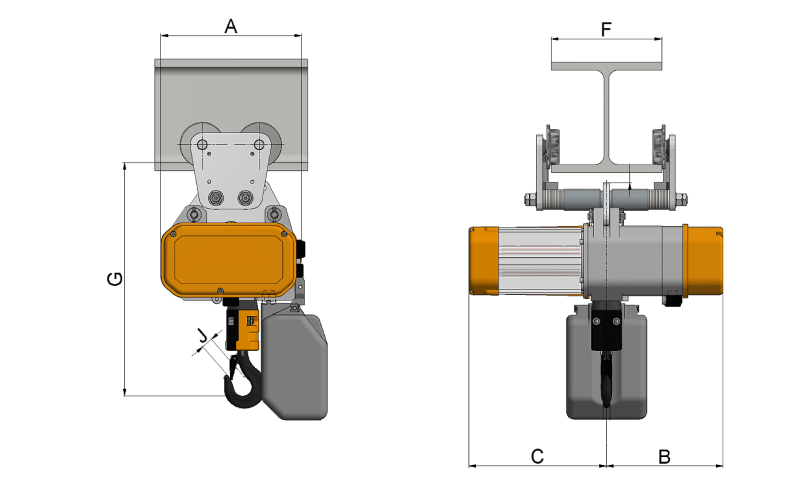 Wciągnik łańcuchowy elektryczny przejezdny wózek swobodny SLF 125 - 5000kg