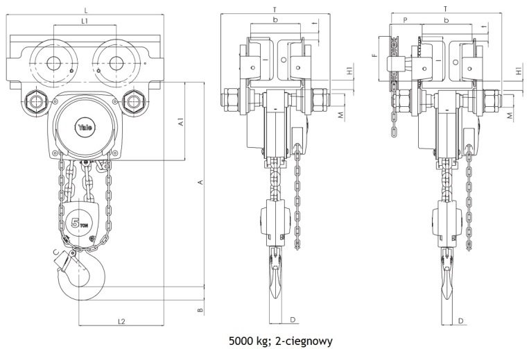 Wciągnik łańcuchowy ręczny 360 MK III [niska zabudowa/wózek mechaniczny]