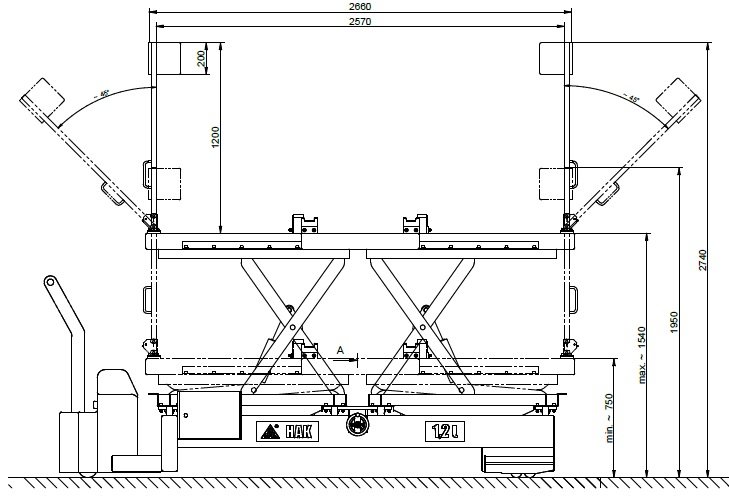 Wózek elektryczny podnośnikowy do montażu obrotnicy Q=1200kg